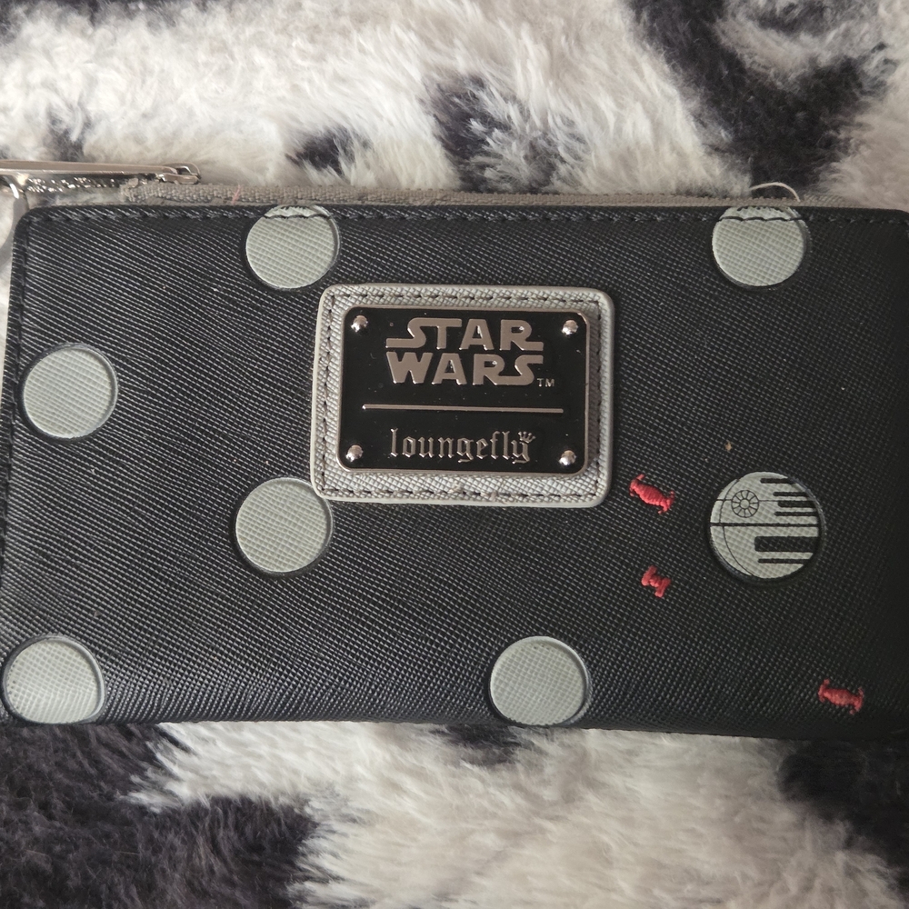 Loungefly x Star Wars Death Star Patterned Wallet with A Bonus LEGO Keychain